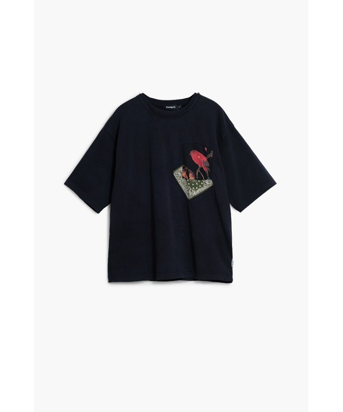 Desigual（デシグアル）の「バンダナ柄の半袖Tシャツ（Tシャツ/カットソー・メンズ・ブラック・M/L/XL/S/XXL）」の3枚目の写真