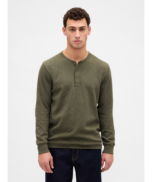 セール】ダブルニット ヘンリーネックTシャツ（Tシャツ/カットソー