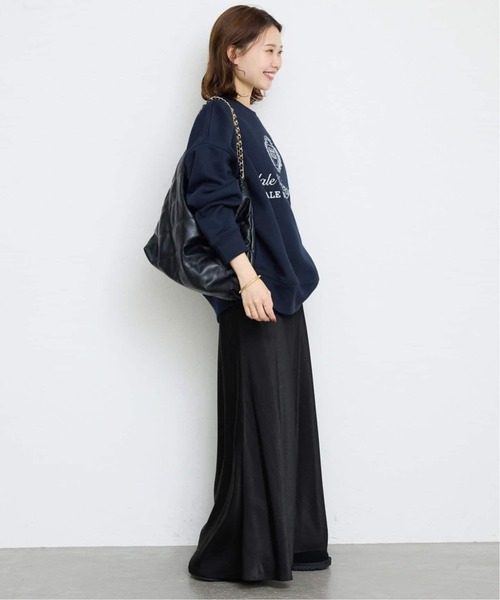 SLOBE IENA グロッシーサテンフレアスカート　チャコールグレー WEB限定カラー有り/追加》グロッシーサテンフレアスカート（スカート