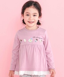 SLAP SLIP（スラップスリップ）の「裾シフォンアニマルクマウサギネコスイーツモチーフTシャツ(80~130cm)（Tシャツ/カットソー・キッズ）」