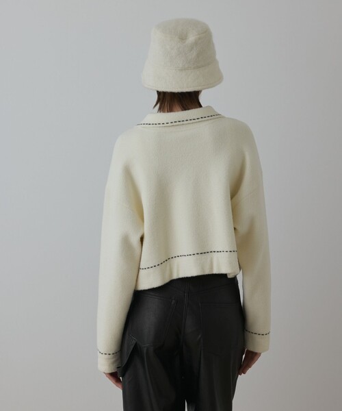 Diagram（ダイアグラム）の「ステッチニットジャケット（ニット/セーター・レディース・レッド/キナリ/ブラック・36）」の4枚目の写真