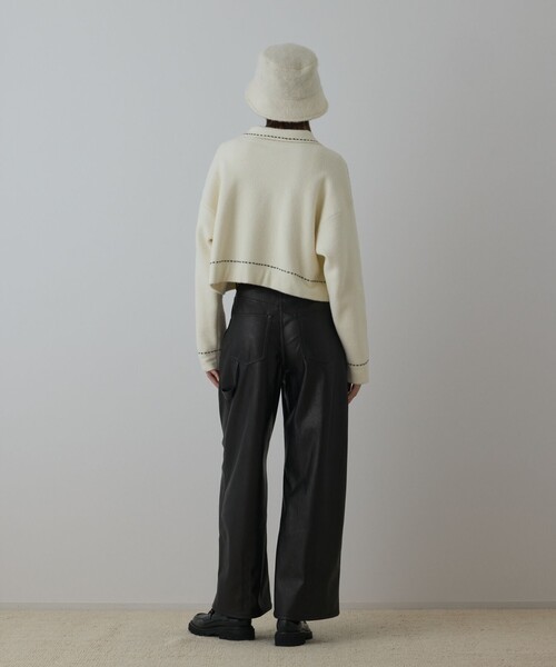 Diagram（ダイアグラム）の「ステッチニットジャケット（ニット/セーター・レディース・レッド/キナリ/ブラック・36）」の6枚目の写真