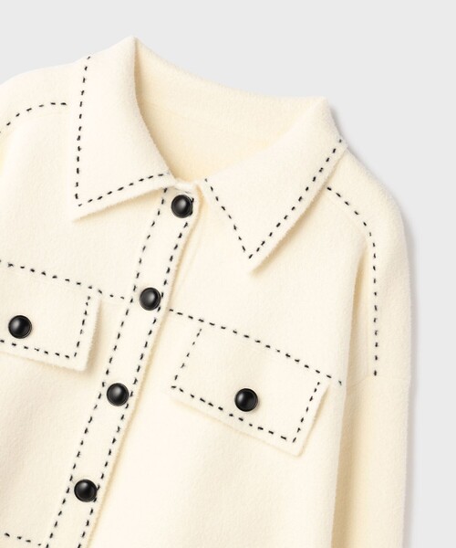 Diagram（ダイアグラム）の「ステッチニットジャケット（ニット/セーター・レディース・レッド/キナリ/ブラック・36）」の10枚目の写真