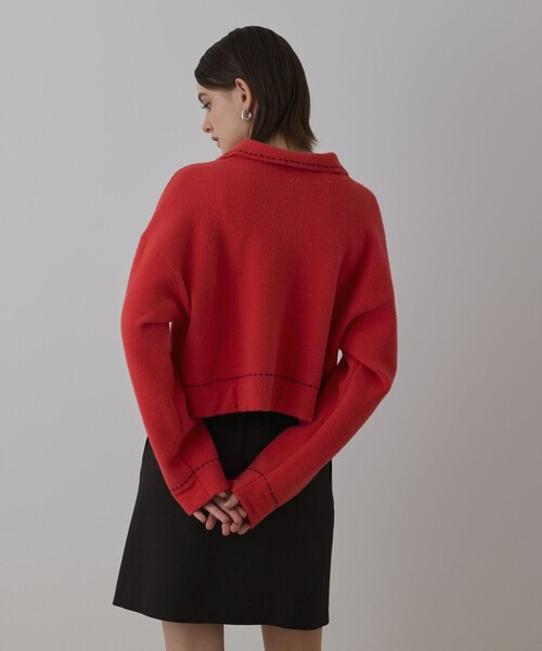 Diagram（ダイアグラム）の「ステッチニットジャケット（ニット/セーター・レディース・レッド/キナリ/ブラック・36）」の13枚目の写真