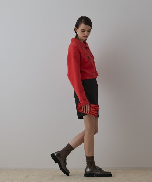 Diagram（ダイアグラム）の「ステッチニットジャケット（ニット/セーター・レディース・レッド/キナリ/ブラック・36）」の16枚目の写真