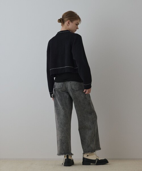 Diagram（ダイアグラム）の「ステッチニットジャケット（ニット/セーター・レディース・レッド/キナリ/ブラック・36）」の20枚目の写真