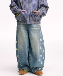 AsRiRe | 星柄サイドラインバギーデニム(デニムパンツ)