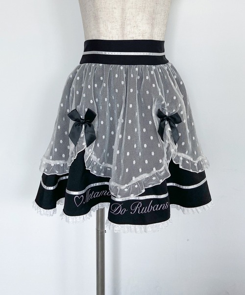 セール】リボンエプロンフリルスカート / フレアスカート ミニ
