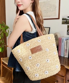 フラワー刺繍かごバッグ（かごバッグ）｜moment+（モーメントプラス