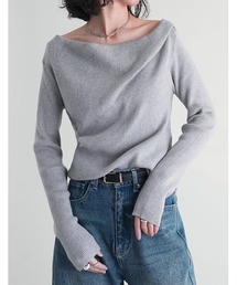 [2025AW COLLECTION]2WAYオフショルリブニットトップス