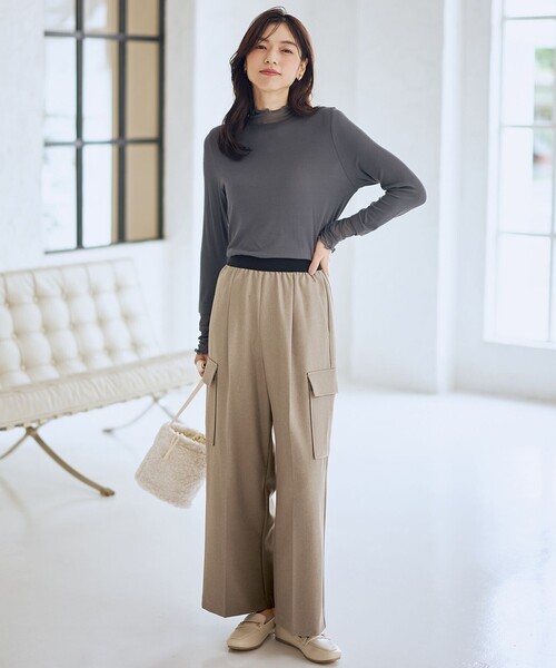 ANY(エニィ)の「【ウエストゴム】カーゴタックパンツ(カーゴパンツ・レディース・ベージュ系/グレー系・LARGE/MEDIUM)」の3枚目の写真