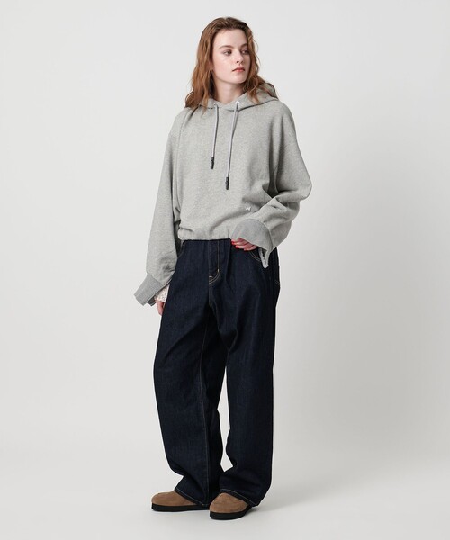 ASTRAET（アストラット）の「＜ASTRAET＞ ウラケ ソデジップ プルオーバーパーカー（パーカー・レディース・ブラック/ライトグレー・FREE）」の20枚目の写真