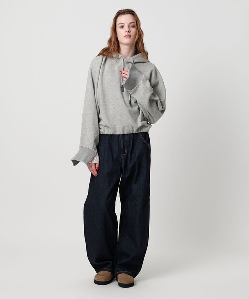 ASTRAET（アストラット）の「＜ASTRAET＞ ウラケ ソデジップ プルオーバーパーカー（パーカー・レディース・ブラック/ライトグレー・FREE）」の15枚目の写真