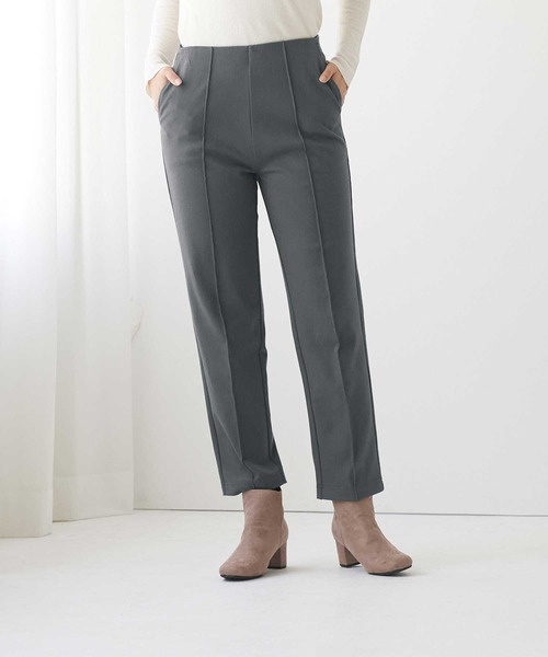 Tuche（トゥシェ）の「Tuche/トゥシェ　テーパードパンツ　ウールライク裏起毛 ストレッチ アンクル丈（その他パンツ・レディース・ネイビー/ブラック系その他/グレー系その他・MEDIUM/LARGE/X-LARGE）」の4枚目の写真