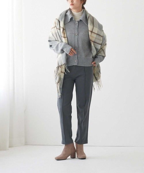 Tuche（トゥシェ）の「Tuche/トゥシェ　テーパードパンツ　ウールライク裏起毛 ストレッチ アンクル丈（その他パンツ・レディース・ネイビー/ブラック系その他/グレー系その他・MEDIUM/LARGE/X-LARGE）」の8枚目の写真