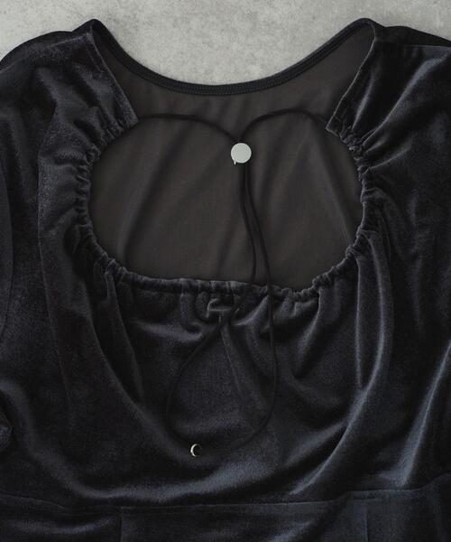 CODE A（コードエー）の「velvet open back dress（ワンピース・レディース・グレー/オフホワイト・00）」の11枚目の写真