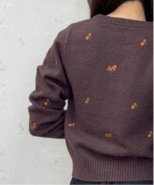 Per sist ence(パーシエンス)の「アルパカタッチフラワー刺繍カーディガン(カーディガン/ボレロ・レディース・ブラウン/ネイビー/チャコールグレー・ONE SIZE)」の18枚目の写真