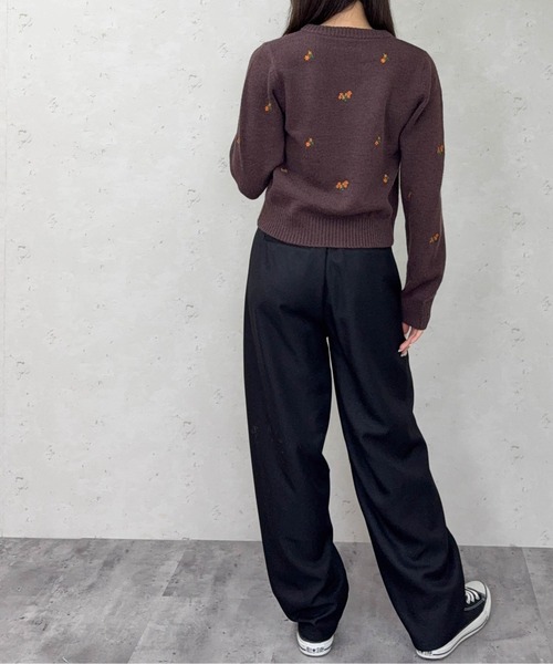 Per sist ence(パーシエンス)の「アルパカタッチフラワー刺繍カーディガン(カーディガン/ボレロ・レディース・ブラウン/ネイビー/チャコールグレー・ONE SIZE)」の20枚目の写真