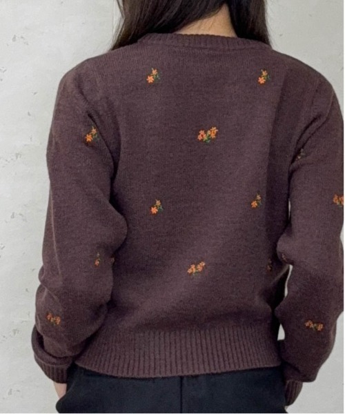 Per sist ence(パーシエンス)の「アルパカタッチフラワー刺繍カーディガン(カーディガン/ボレロ・レディース・ブラウン/ネイビー/チャコールグレー・ONE SIZE)」の21枚目の写真