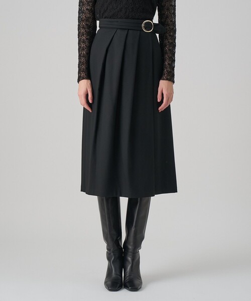 【955】現行品　アナイ　ソフトサキソニーアシメタックスカート　36 モカ セール】ソフトサキソニーアシメタックスカート（スカート）｜ANAYI