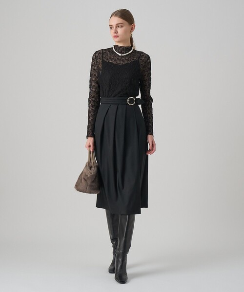 【955】現行品　アナイ　ソフトサキソニーアシメタックスカート　36 モカ セール】ソフトサキソニーアシメタックスカート（スカート）｜ANAYI