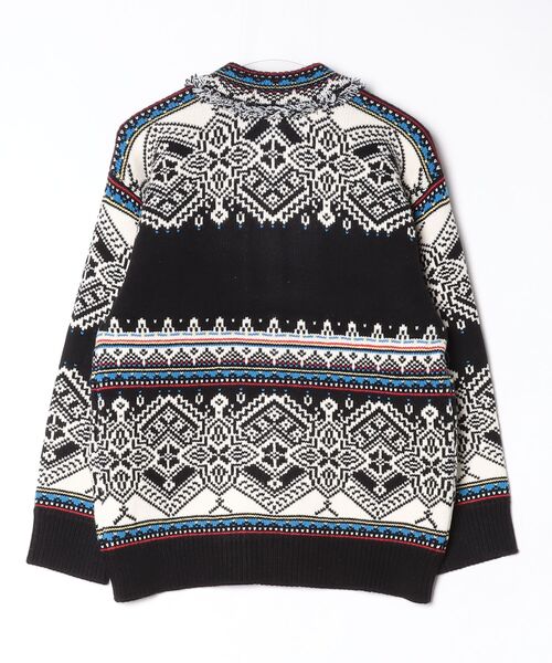 DOUBLE STANDARD CLOTHING（ダブルスタンダードクロージング）の「ノルディックハイネックガウン（ニット/セーター・レディース・ブラック/アイボリー・FREE）」の3枚目の写真