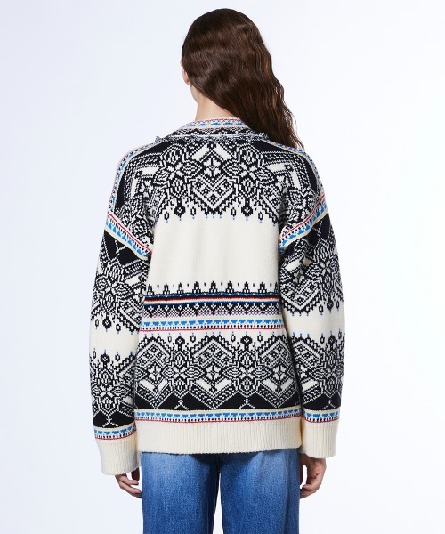 DOUBLE STANDARD CLOTHING（ダブルスタンダードクロージング）の「ノルディックハイネックガウン（ニット/セーター・レディース・ブラック/アイボリー・FREE）」の6枚目の写真