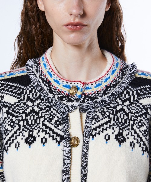 DOUBLE STANDARD CLOTHING（ダブルスタンダードクロージング）の「ノルディックハイネックガウン（ニット/セーター・レディース・ブラック/アイボリー・FREE）」の7枚目の写真