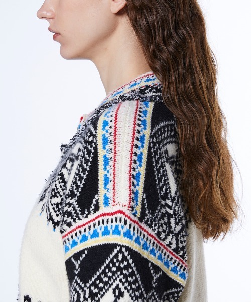 DOUBLE STANDARD CLOTHING（ダブルスタンダードクロージング）の「ノルディックハイネックガウン（ニット/セーター・レディース・ブラック/アイボリー・FREE）」の9枚目の写真