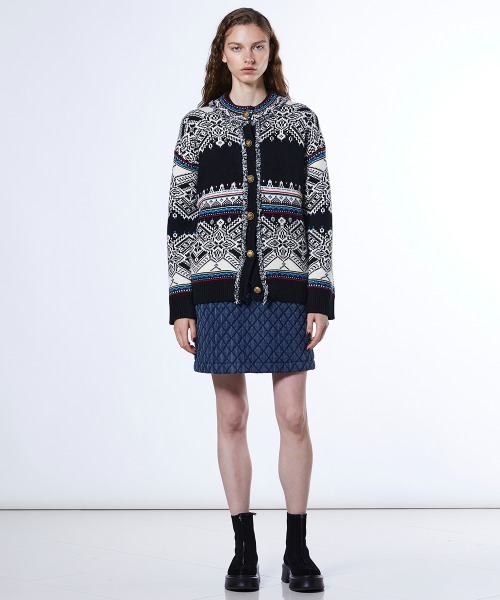 DOUBLE STANDARD CLOTHING（ダブルスタンダードクロージング）の「ノルディックハイネックガウン（ニット/セーター・レディース・ブラック/アイボリー・FREE）」の14枚目の写真