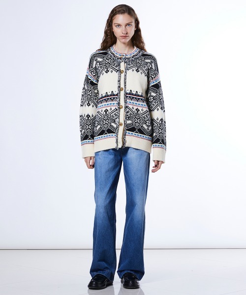 DOUBLE STANDARD CLOTHING（ダブルスタンダードクロージング）の「ノルディックハイネックガウン（ニット/セーター・レディース・ブラック/アイボリー・FREE）」の15枚目の写真