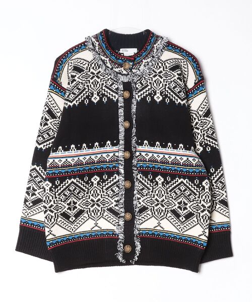 DOUBLE STANDARD CLOTHING（ダブルスタンダードクロージング）の「ノルディックハイネックガウン（ニット/セーター・レディース・ブラック/アイボリー・FREE）」の18枚目の写真