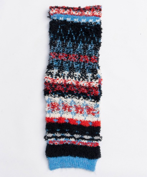 MAISON SPECIAL（メゾンスペシャル）の「Mokemoke Argyle Muffler / モケモケアーガイルマフラー（マフラー・レディース・グリーン/ブルー/グレー・FREE）」の5枚目の写真