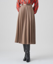 ANAYI | レザーライクサテンプリーツスカート(スカート)