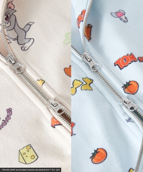 Tom&Jerry(トムアンドジェリー)の「【TOM and JERRY/トムとジェリー】ジップアップフーディ<大きいサイズ有>GEVS.(パーカー・レディース・アイボリー/ライトブルー・M/L/LL/3L/4L/5L)」の11枚目の写真