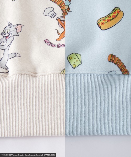 Tom&Jerry(トムアンドジェリー)の「【TOM and JERRY/トムとジェリー】ジップアップフーディ<大きいサイズ有>GEVS.(パーカー・レディース・アイボリー/ライトブルー・M/L/LL/3L/4L/5L)」の9枚目の写真
