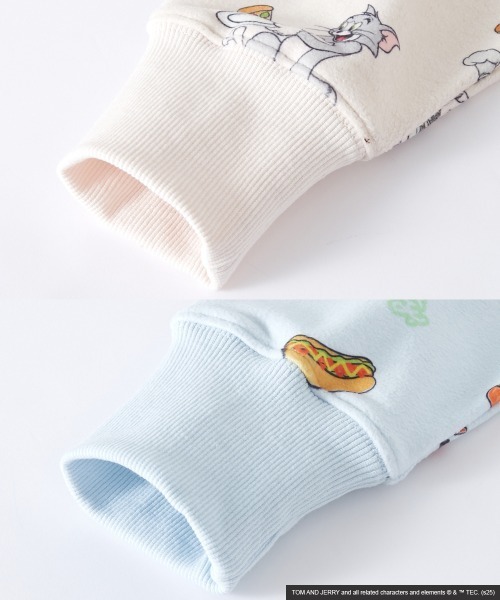Tom&Jerry(トムアンドジェリー)の「【TOM and JERRY/トムとジェリー】ジップアップフーディ<大きいサイズ有>GEVS.(パーカー・レディース・アイボリー/ライトブルー・M/L/LL/3L/4L/5L)」の7枚目の写真