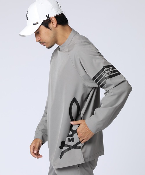 セール】[WEB限定]マークラインサイドロゴ ジップモックネックTシャツ