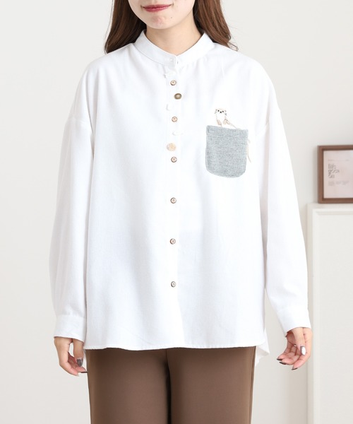 セール】カワウソ多釦シャツ 無地 タータンチェック（シャツ/ブラウス