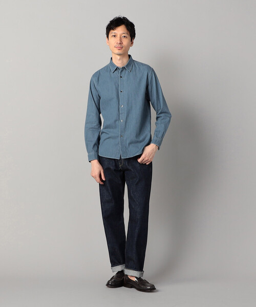 COMME CA MEN（コムサメン）の「ウォッシュデニム レギュラーカラーシャツ（シャツ/ブラウス・メンズ・ブルー・S/L/M）」の2枚目の写真