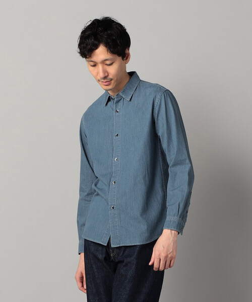 COMME CA MEN（コムサメン）の「ウォッシュデニム レギュラーカラーシャツ（シャツ/ブラウス・メンズ・ブルー・S/L/M）」の4枚目の写真