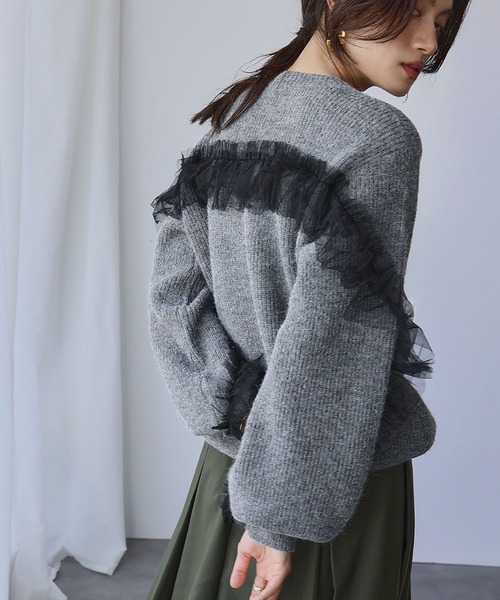 ELFRANK（エルフランク）の「【2025AW】チュールフリルリボン ニット
