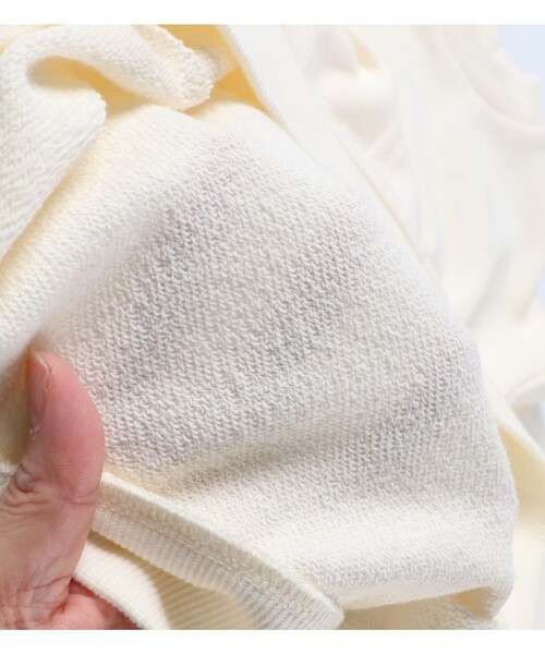 BRANSHES（ブランシェス）の「リボンコード刺繍トレーナー（スウェット・キッズ・杢グレー/アイボリー・100/110/90/140/120/130/150）」の7枚目の写真