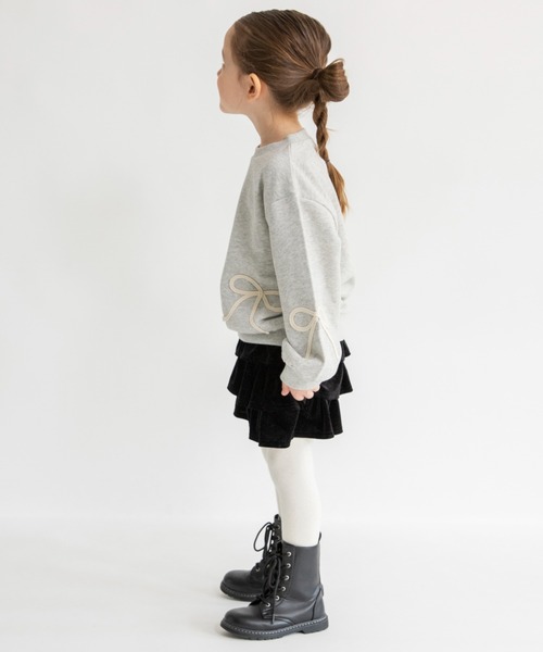 BRANSHES（ブランシェス）の「リボンコード刺繍トレーナー（スウェット・キッズ・杢グレー/アイボリー・100/110/90/140/120/130/150）」の19枚目の写真