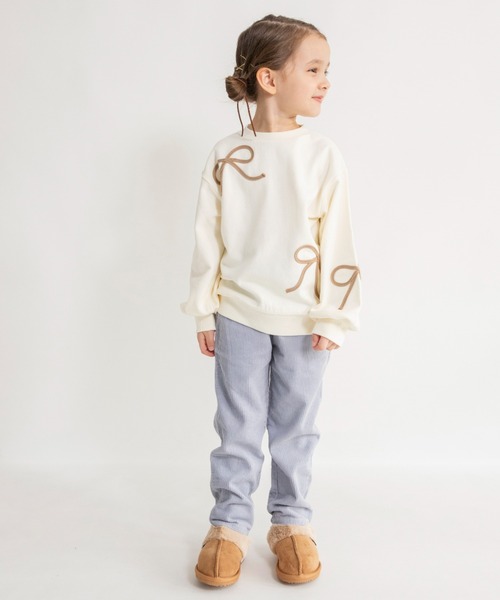 BRANSHES（ブランシェス）の「リボンコード刺繍トレーナー（スウェット・キッズ・杢グレー/アイボリー・100/110/90/140/120/130/150）」の13枚目の写真