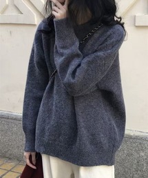 【WEB限定】長袖ニットトップス[オフィスカジュアル 着回し抜群 大人]