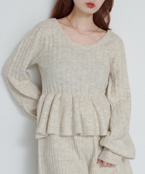 Kastane(カスタネ)の「*【SETUP対応】バルーンリブニット(ニット/セーター・レディース・アイボリー/グレー/チャコールグレー・FREE)」の2枚目の写真