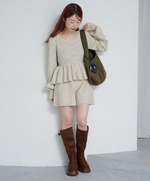 Kastane(カスタネ)の「*【SETUP対応】バルーンリブニット(ニット/セーター・レディース・アイボリー/グレー/チャコールグレー・FREE)」の17枚目の写真