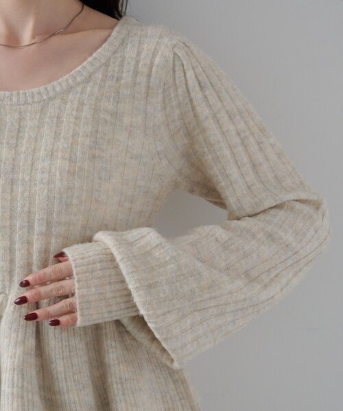 Kastane(カスタネ)の「*【SETUP対応】バルーンリブニット(ニット/セーター・レディース・アイボリー/グレー/チャコールグレー・FREE)」の7枚目の写真