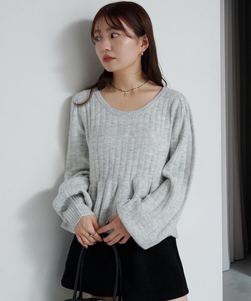 Kastane(カスタネ)の「*【SETUP対応】バルーンリブニット(ニット/セーター・レディース・アイボリー/グレー/チャコールグレー・FREE)」の10枚目の写真